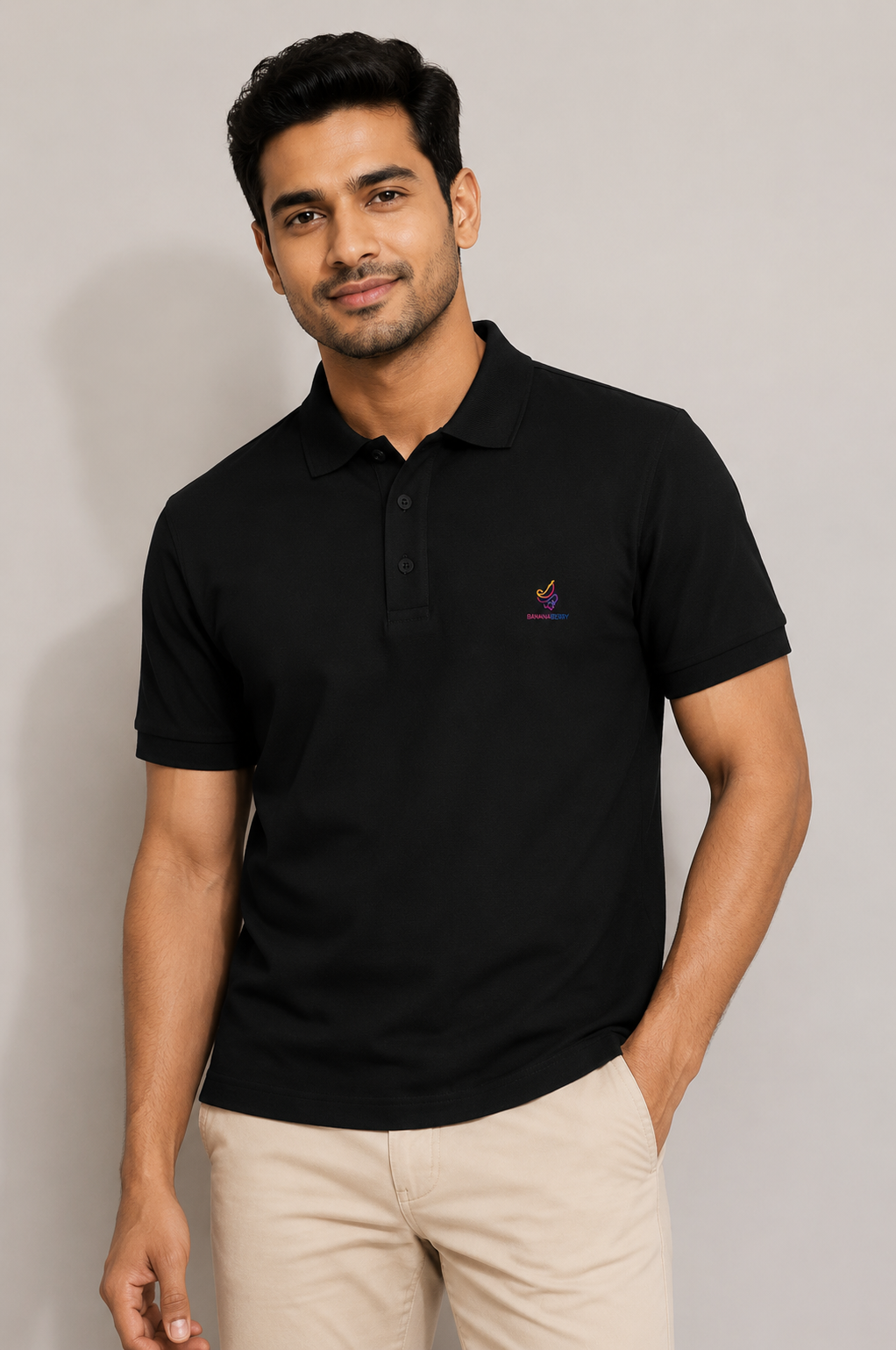 Men's Polo — Black