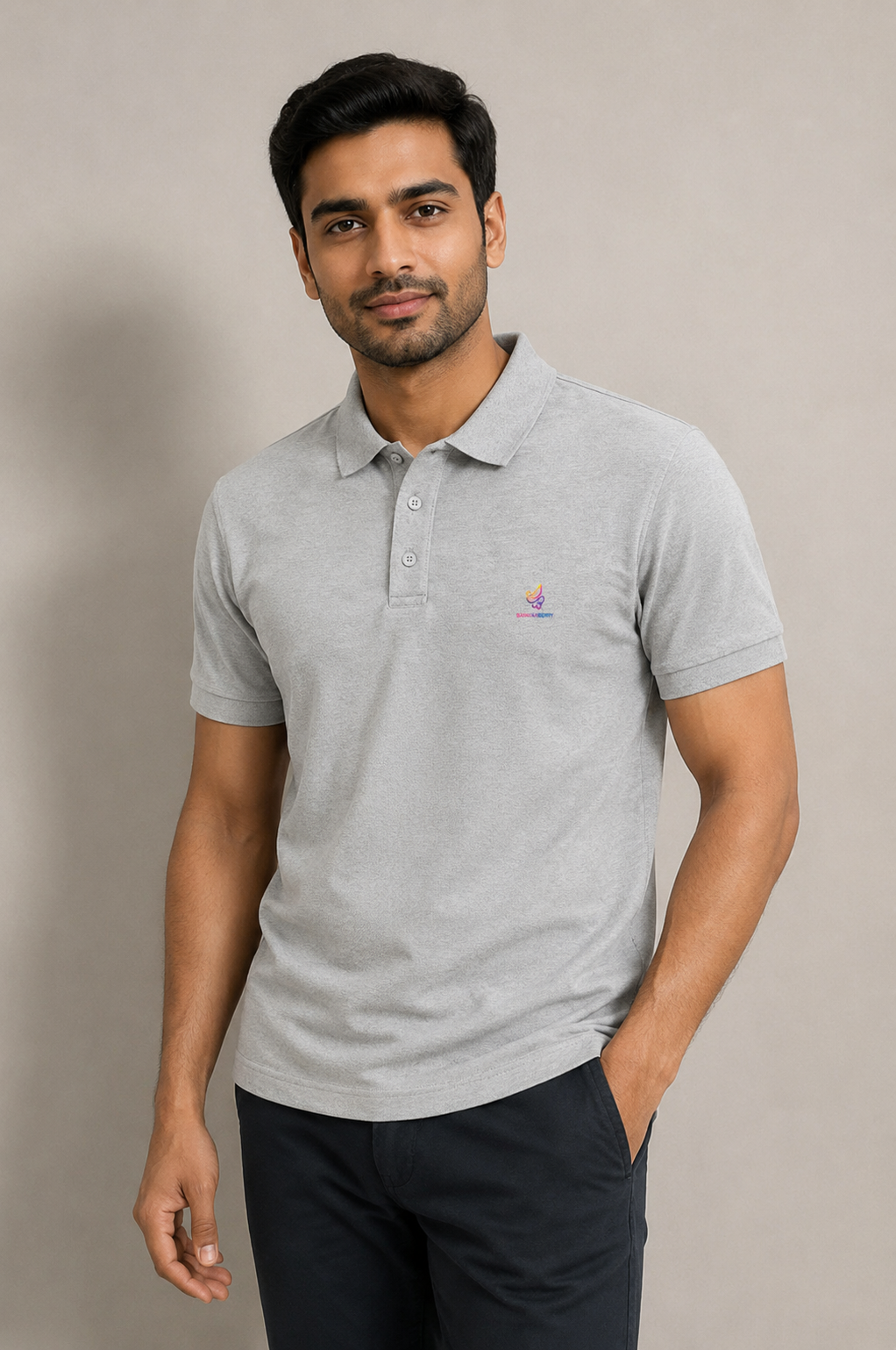 Men's Polo — Grey Melange